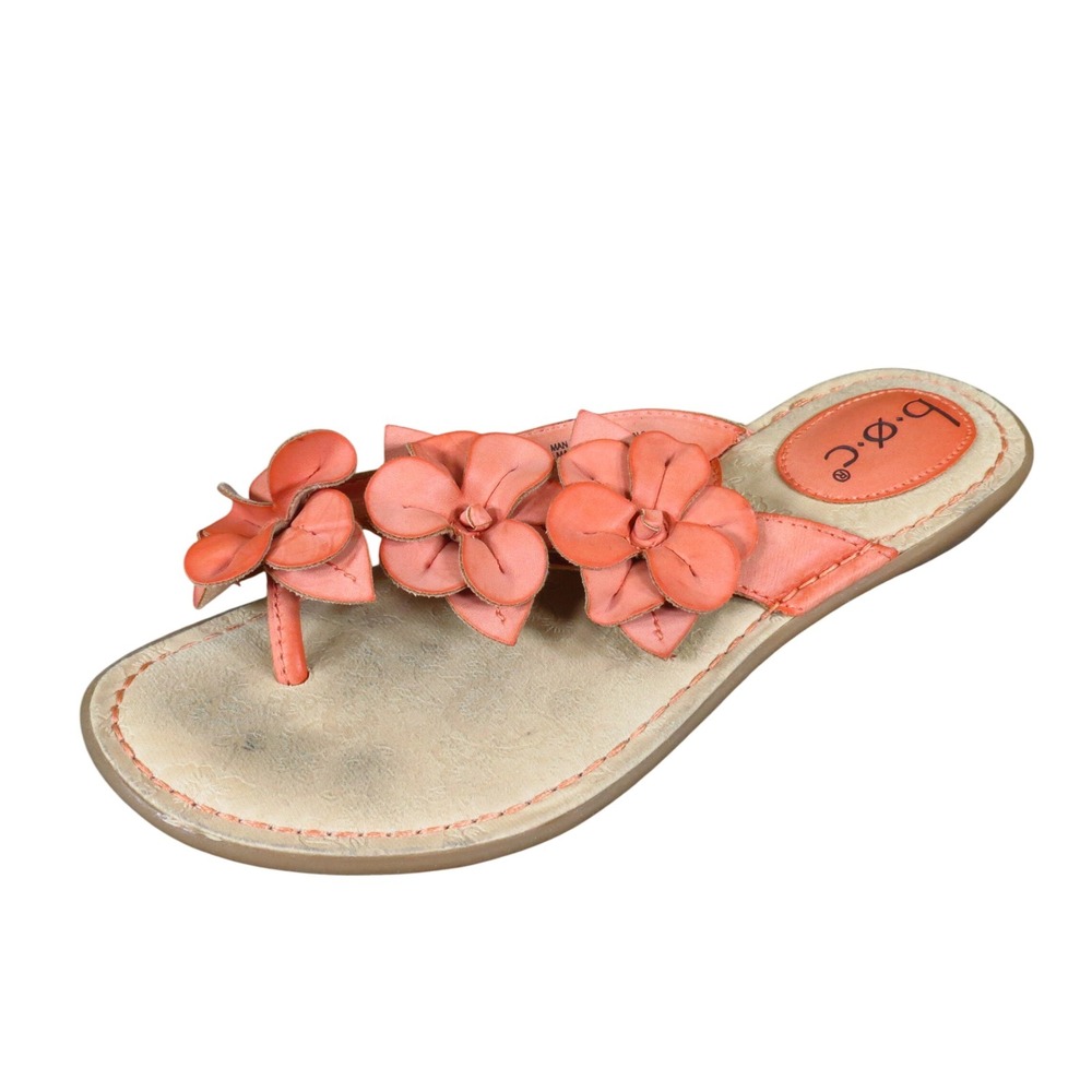 b.o.c. Born Concept Women Thong Sandal 7M Summer Comfort Orange Flower Flat